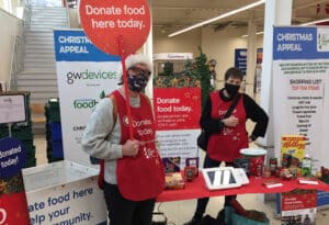 Donation Station being used at a stall in Tesco