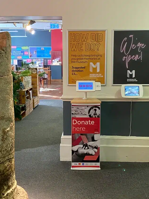 photo of donation stations in use