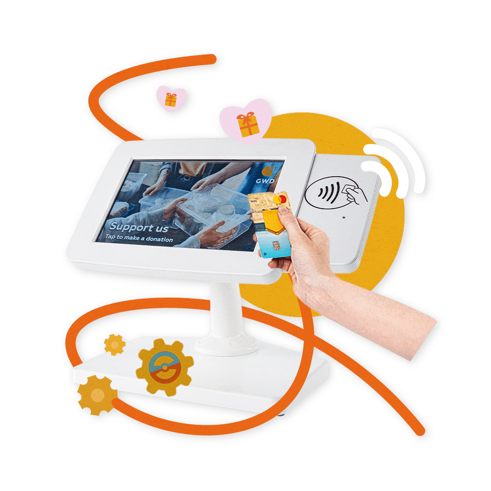 Midi Donation Station with surrounding graphics